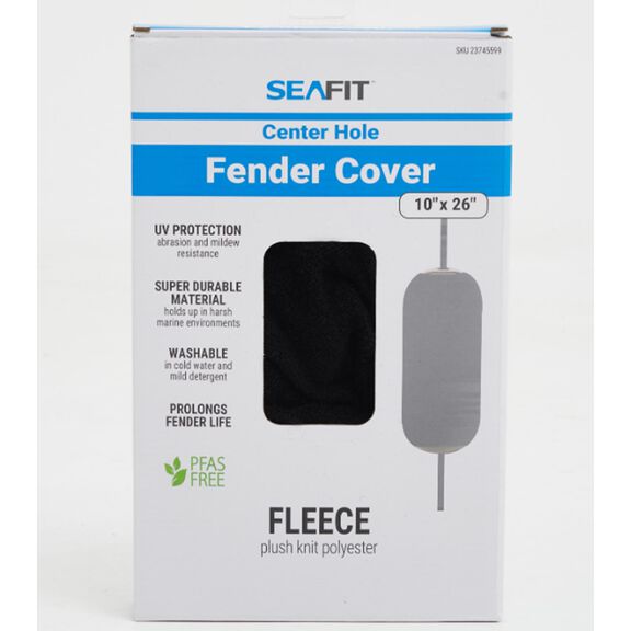 10" x 26" Center Hole Fleece Fender Cover, Black image number 1