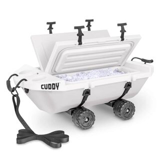 40qt. Cuddy Floating Cooler and Dry Storage Vessel with Cuddy Crawler Wheel Kit