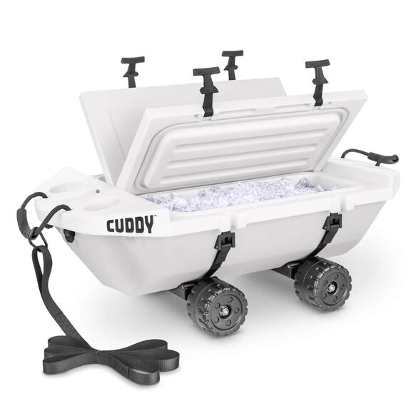 40qt. Cuddy Floating Cooler and Dry Storage Vessel with Cuddy Crawler Wheel Kit image number 0