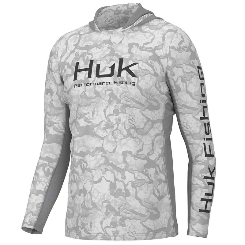 HUK Men's Icon X Inside Reef Fade Hooded Shirt