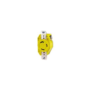 30 Amp 125 Volt Flush Mounting Locking Receptacle, Industrial Grade, Grounding, NEMA L5-30R 2P-3W, Corrosion-Resistant