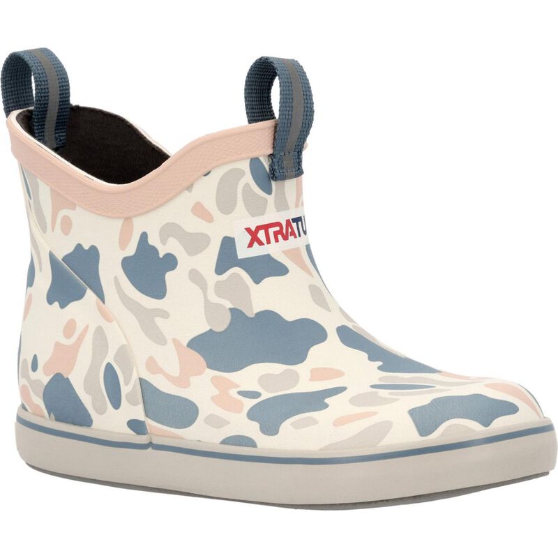 Xtratuf Kids' Ankle Deck Boots, in Ivory Duck Camo, Size 4 | by West Marine