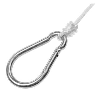 1/4" x 75' Anchor Line with Hook, Solid Braid Nylon, White