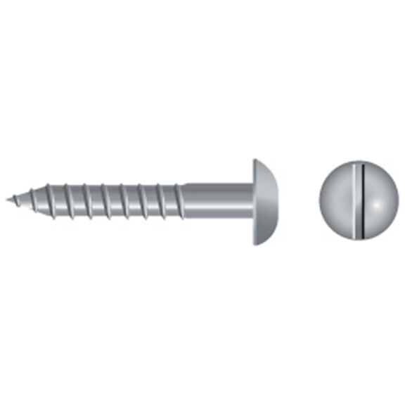 #8 X 3/4" Stainless Steel Slotted Round-Head Wood Screws, 100-Pack image number 0