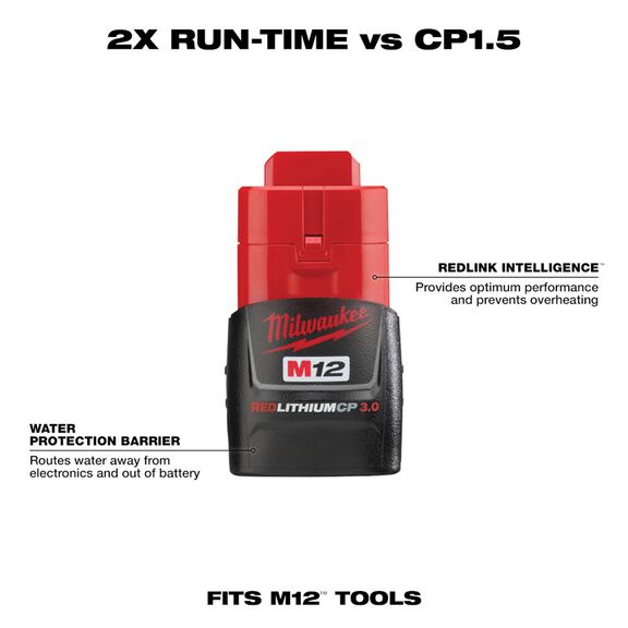 M12&trade; REDLITHIUM&trade; 3.0Ah Compact Battery Pack image number 1