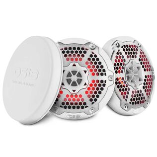 6.5&rdquo; Marine 2-Way Hybrid Speaker with RGB LED, Compression Driver and Neodymium Magnet, 250W RMS 4-Ohm, Gloss White