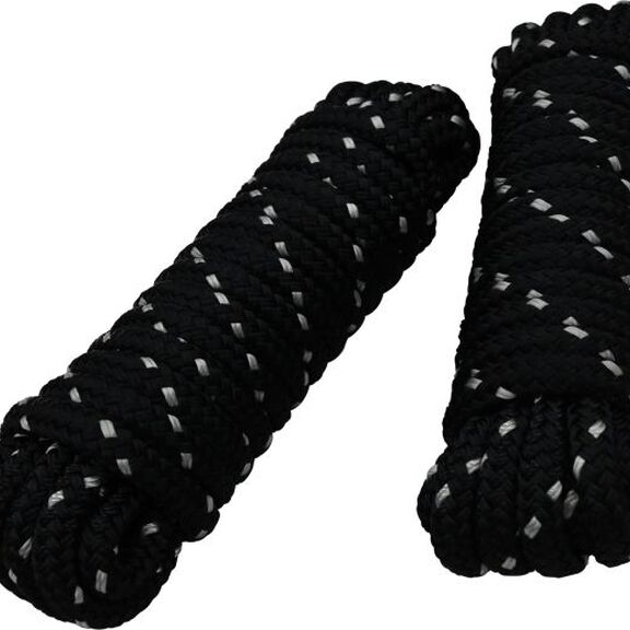 SM 1/2in Dock Line Black with Silver Tracer - 6ft/182cm (2 pack) image number 1