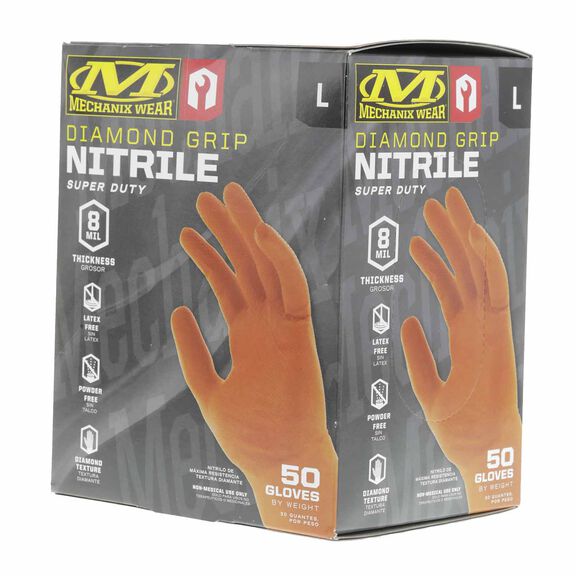 8 Mil Nitrile RDT Gloves, Orange, 50-Pack image number 1