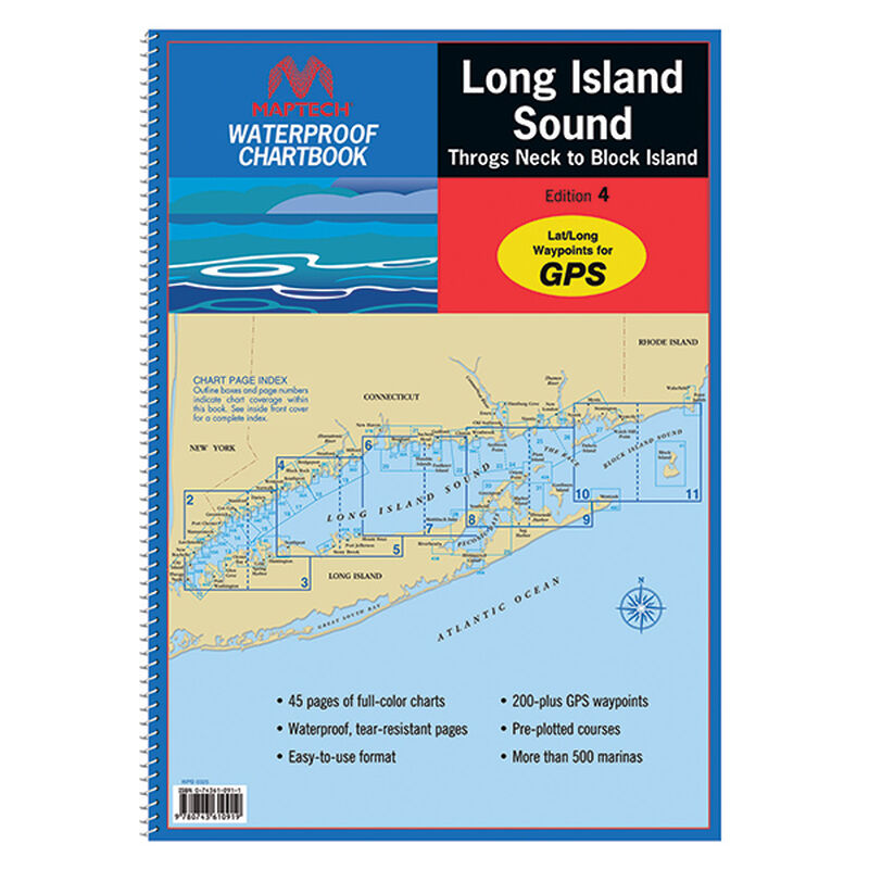 ﻿Long Island Sound 2013 Waterproof Chartbook, 4th Edition image number 0
