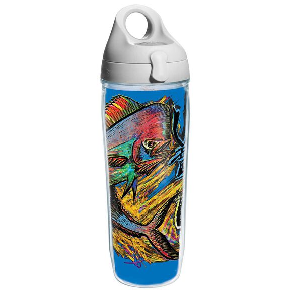 24 oz. Salt Life&reg; Neon Dorado Wrap Water Bottle with Lid image number 0