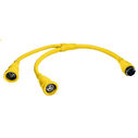 Adapter, Marine Adapter, Molded "Y", 2) 50A 125V Locking Female 2-Pole 3-Wire Grounding to 50A 125/250V, Locking Male 3-Pole 4-Wire Grounding, Yellow image number 1
