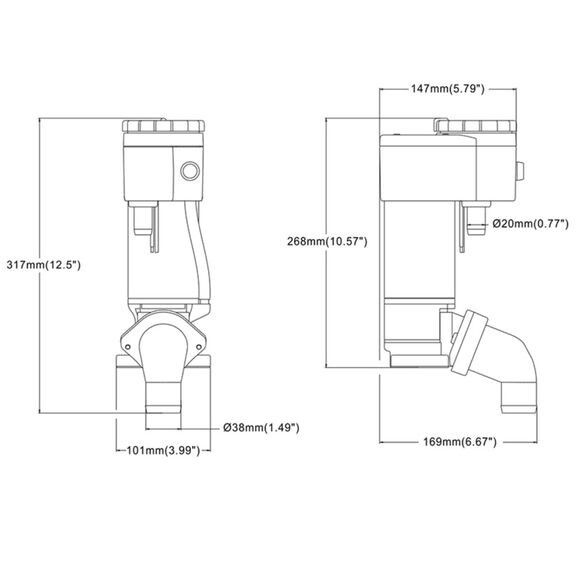 COMMODORE CMMTCK Manual to Electric Marine Toilet Conversion Kit &ndash; 12V, Built-In Macerator image number 4