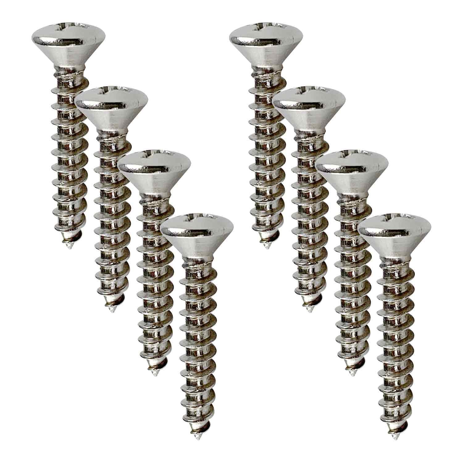 Phillips Oval Head Self Tapping Screws, 8 Piece, Stainless Steel