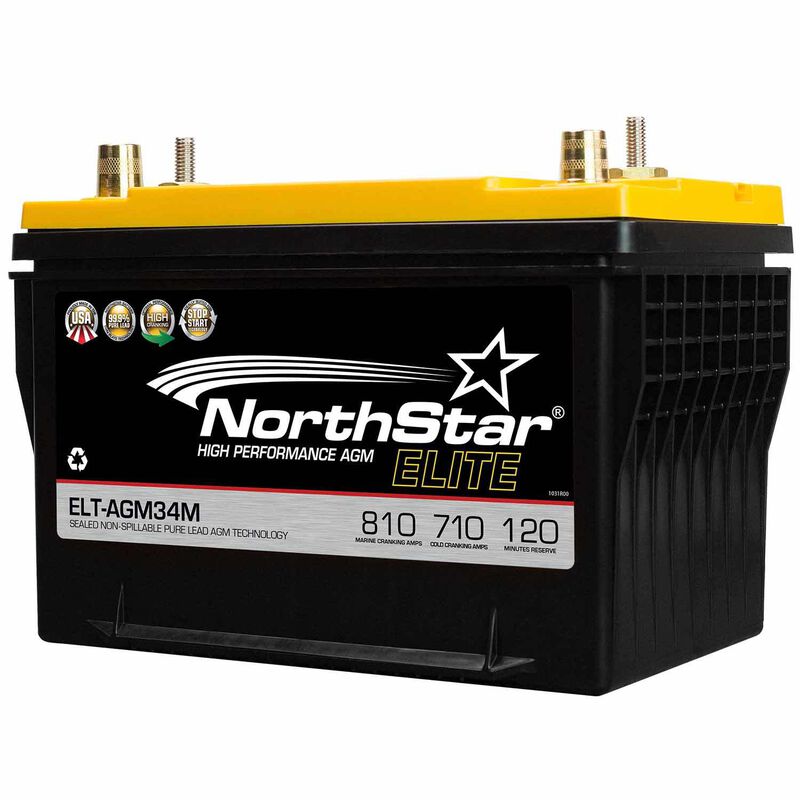 Elite High Performance Pure Lead 34M AGM Battery with SAE/Threaded Terminals image number 0