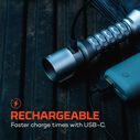 Davinci 1800L: 1800 Lumen Rechargeable Flashlight with Power Bank and Push Button Mode Selector image number 6