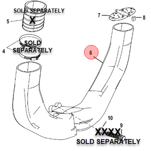 Mercury Marine / Quicksilver 8M0115149 Exhaust Y-Pipe Assembly image number 0