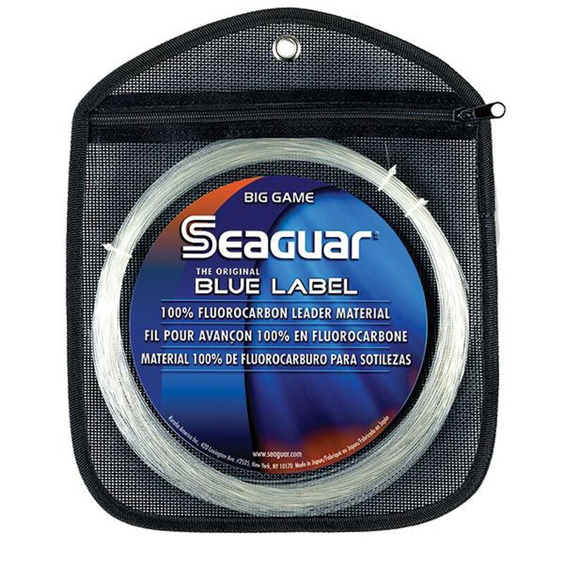 SEAGUAR Blue Label Fluorocarbon Leader, Fluorescent Clear/Blue, 33 yds.