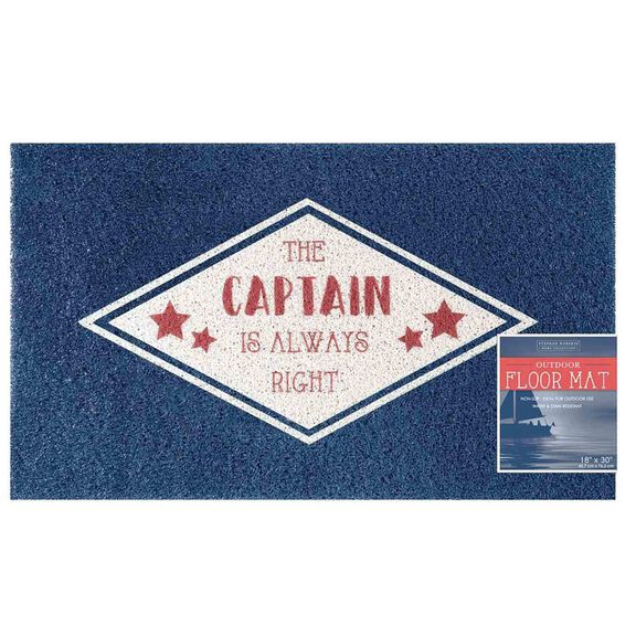 18" x 30" PVC Spray Print Boarding Mat, The Captain is Always Right image number 3