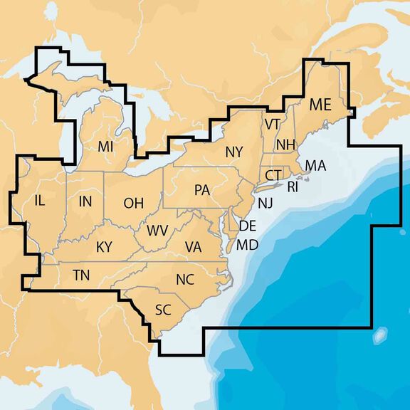 MSD/NAV+EA Region East Navionics+ Charts microSD/SD Card image number 1