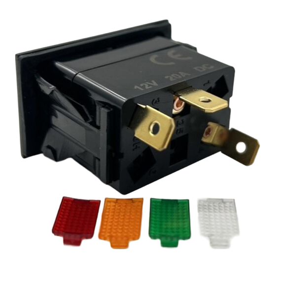 Rocker Switch, One LED and 4 LED Covers, Off/On, SPST image number 1