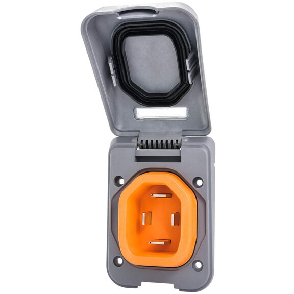 Inlet, 50A 125/250V, Plastic, Gray image number 0