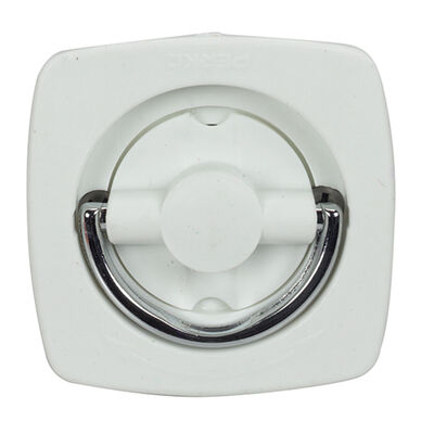 Non-Locking Flush Lock - Chrome/White with Offset Cam Bar 3/8 to 3"