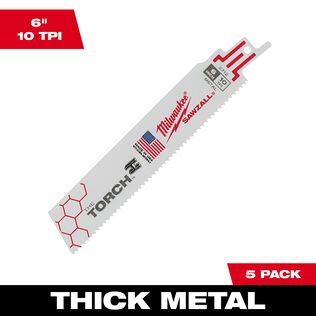 6" 10 TPI THE TORCH&trade; SAWZALL&reg; Blades, 5 Pack