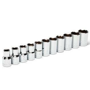11-Piece 1/2" Drive Metric Socket Set, 6 Point
