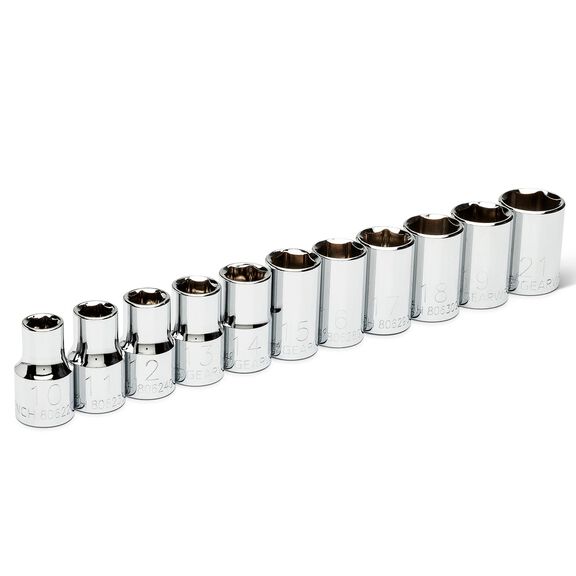 11-Piece 1/2" Drive Metric Socket Set, 6 Point image number 0