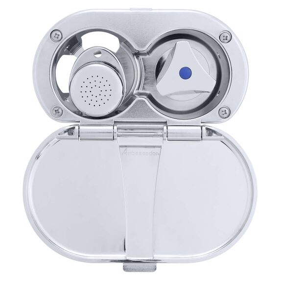 Trinidad Transom Shower Cold Only, Chrome Cup & Lid, Small Chrome Sprayer, 6' White Rubber Hose, Chrome Trinidad Handle image number 4