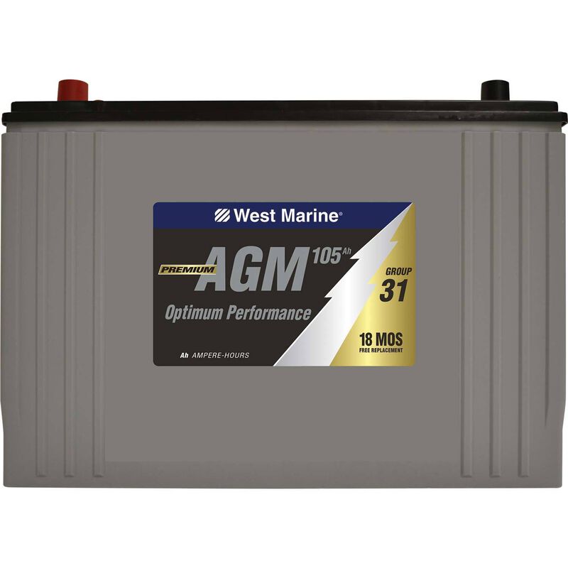 WEST MARINE Group 31 DualPurpose AGM Battery, 105 Amp Hours West Marine