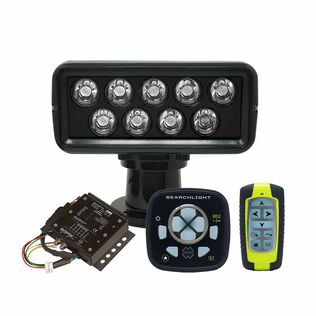 RCL-100 LED Searchlight, Black, with new URC-104 Master Controller, URP-103 Wired Point Pad, & URH-103 Handheld Wireless Remote