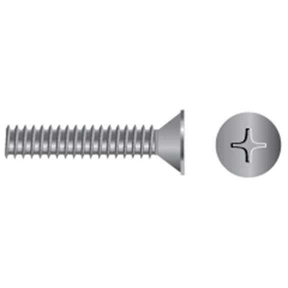 8-32 X 2" Stainless Steel Phillips Flat-Head Coarse Thread Machine Screws, 4-Pack image number 0