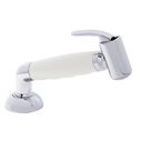 Deck-Mount Sprayer Hammer-Head Warm White Sprayer w/Elbow, 10' White Rubber Hose, Elite Holder image number 0