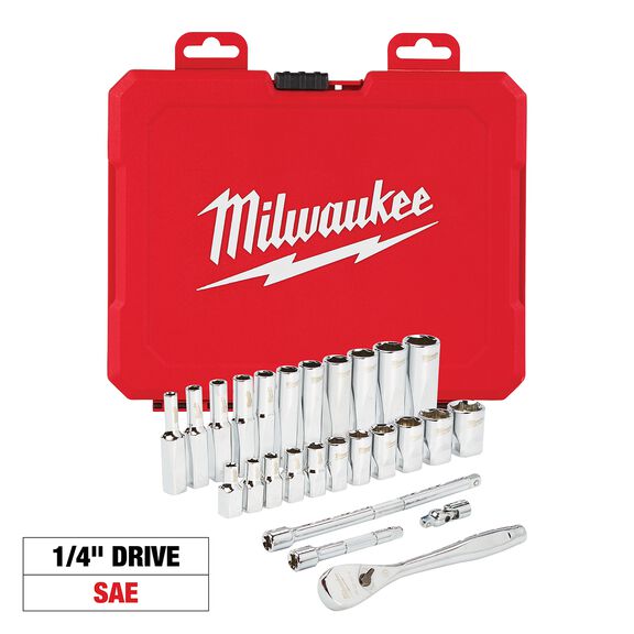 1/4" Drive Ratchet & Socket Set - SAE, 26 Piece image number 0