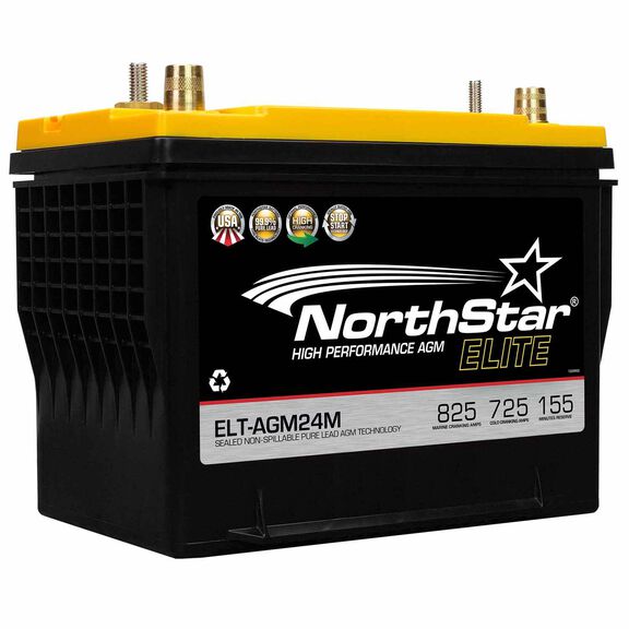 Elite High Performance Pure Lead 24M AGM Battery with SAE/Threaded Terminals image number 2