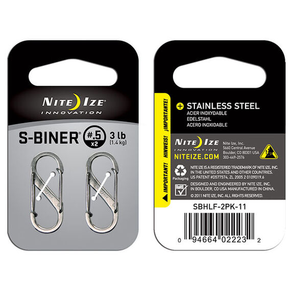 S-Biner .5, 2 Pack, Stainless image number 0