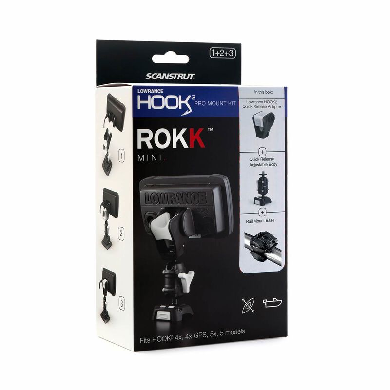 ROKK Mini Lowrance HOOK² Pro Mount Kit with Rail Clamp Base image number 2