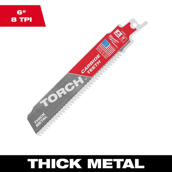 6" 8TPI The TORCH&trade; Carbide Teeth SAWZALL&reg; Blade image number 0