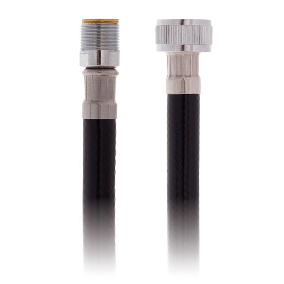 Hose 6' Rubber PVC 15/1 Metric-M + 1/2" NPS-F Black image number 0