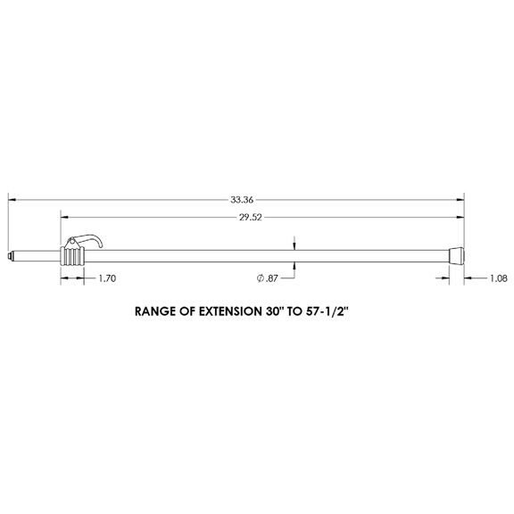 24" to 45 1/2" Telescoping Boat Cover Pole with Snap End image number 1