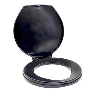 Portable Toilet Seat with Cover, Black