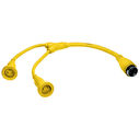 Adapter, Marine Adapter, Molded &ldquo;Y&ldquo;, 2) 30A 125V Locking Connectors to 50A 125V, Locking Plug, Yellow image number 1