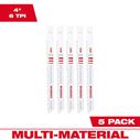 4" 6TPI U-Shank Multi-Material Bi-Metal Jig Saw Blades, 5 Pack image number 0