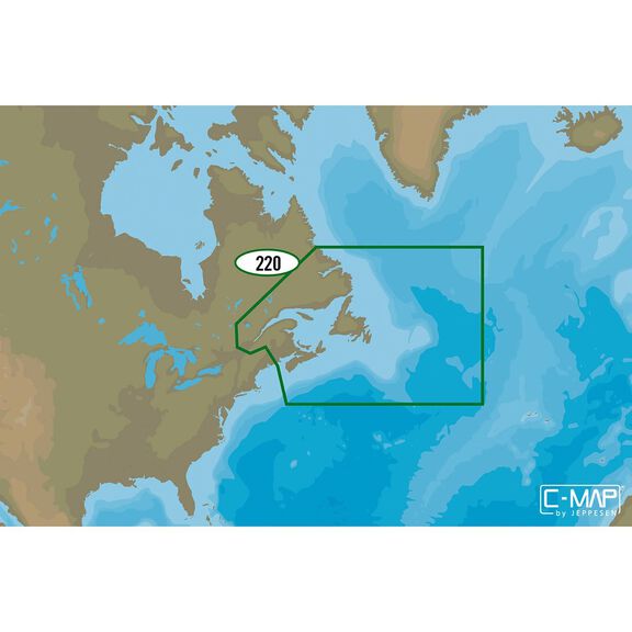 NA-M220 Nova Scotia to Newfoundland Bathymetric Chart C-Card image number 0