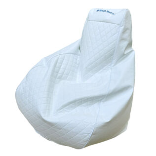 Teardrop Quilted Marine Beanbag Chair, White