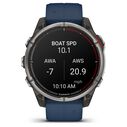 Quatix 8&nbsp;Nautical Smartwatch&nbsp;Sapphire Titanium Bezel with Captain Blue Silicone 51mm Band image number 0