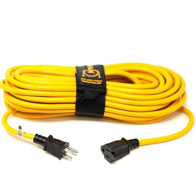 50' Medium Duty 5-15P to 5-15R Household Power Cord With Storage Strap