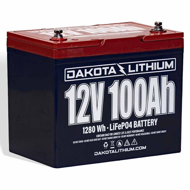Lithium Iron Phosphate Deep Cycle Battery, 12V, 100Ah, Group 24