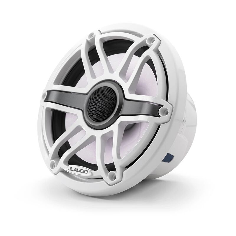 M6-770X-S-GwGw-i 7.7" Marine Coaxial Speakers, White Sport Grilles with RGB LED Lighting image number 1